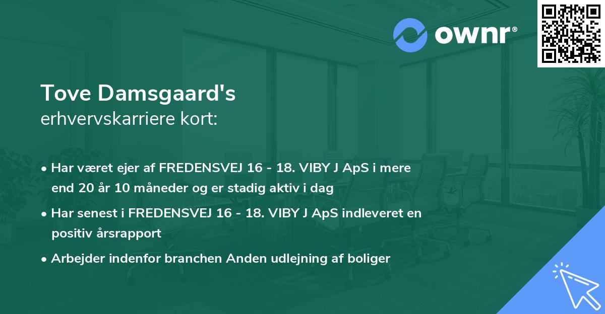 Tove Damsgaard's erhvervskarriere kort