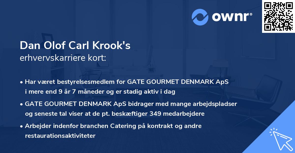 Dan Olof Carl Krook's erhvervskarriere kort