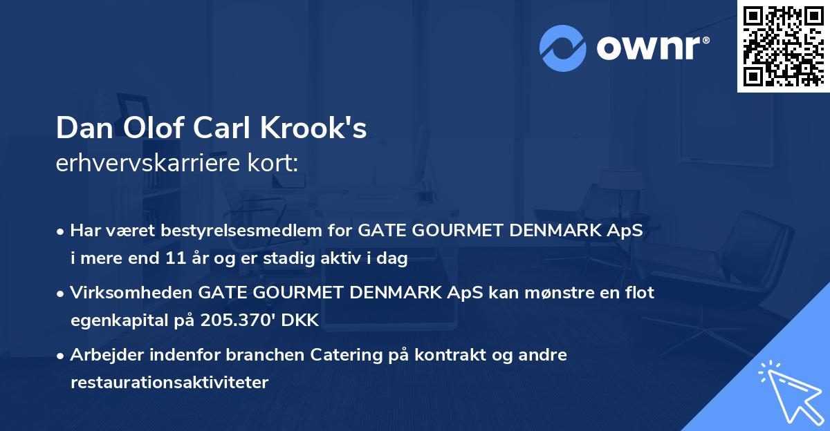 Dan Olof Carl Krook's erhvervskarriere kort