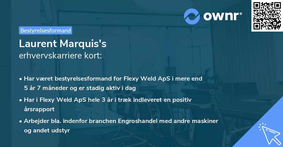 Laurent Marquis's erhvervskarriere kort