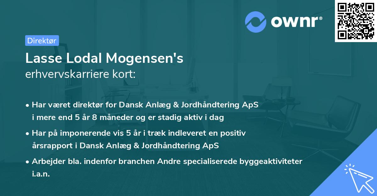 Lasse Lodal Mogensen's erhvervskarriere kort