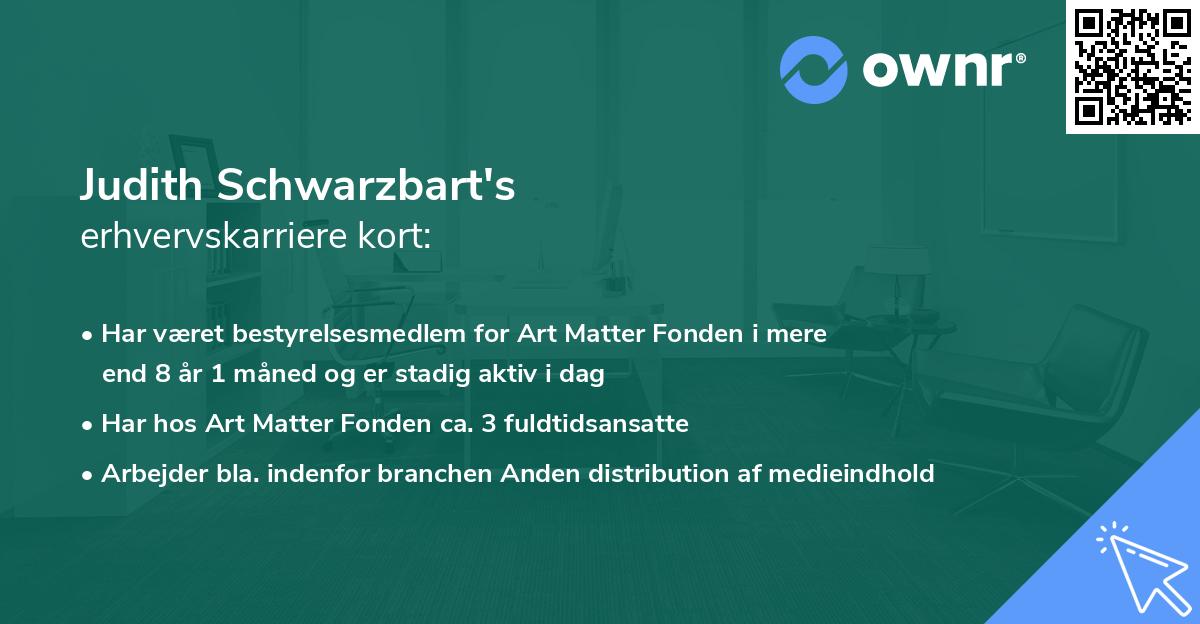Judith Schwarzbart's erhvervskarriere kort