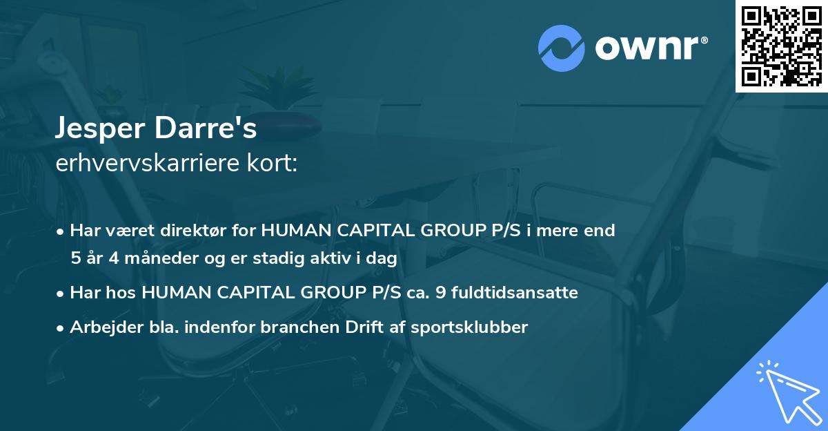 Jesper Darre's erhvervskarriere kort