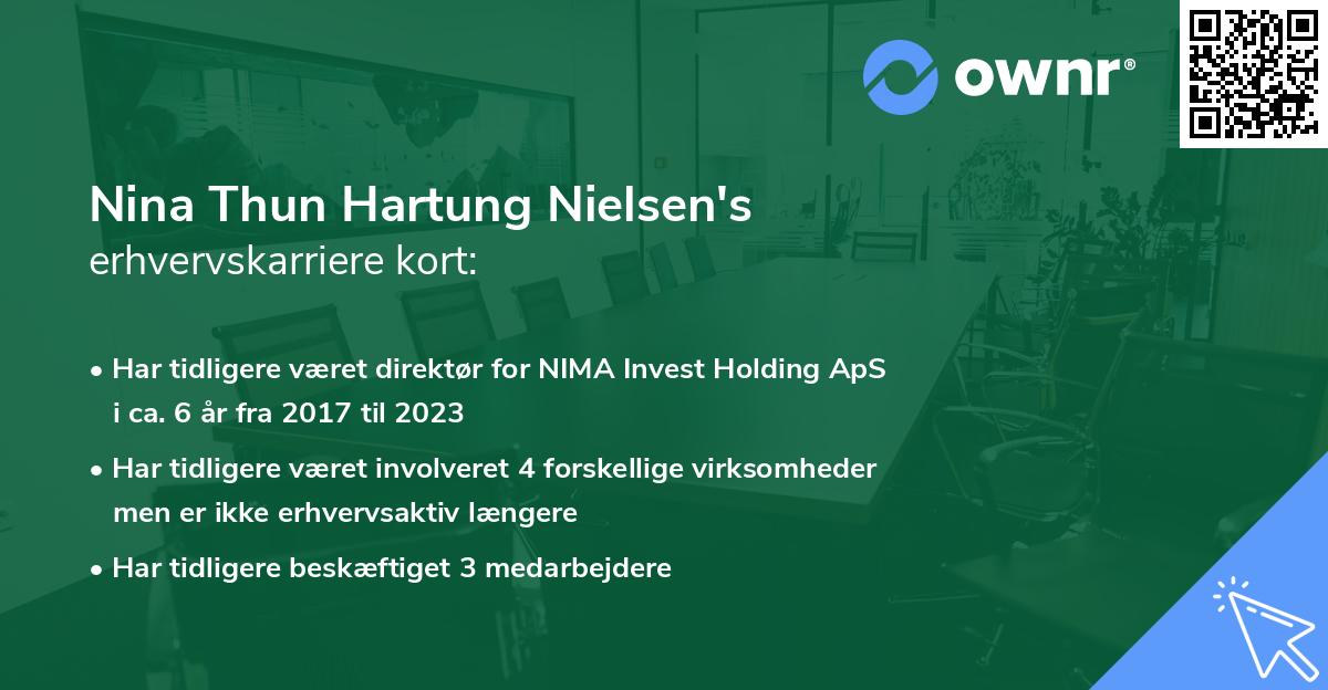 Nina Thun Hartung Nielsen's erhvervskarriere kort