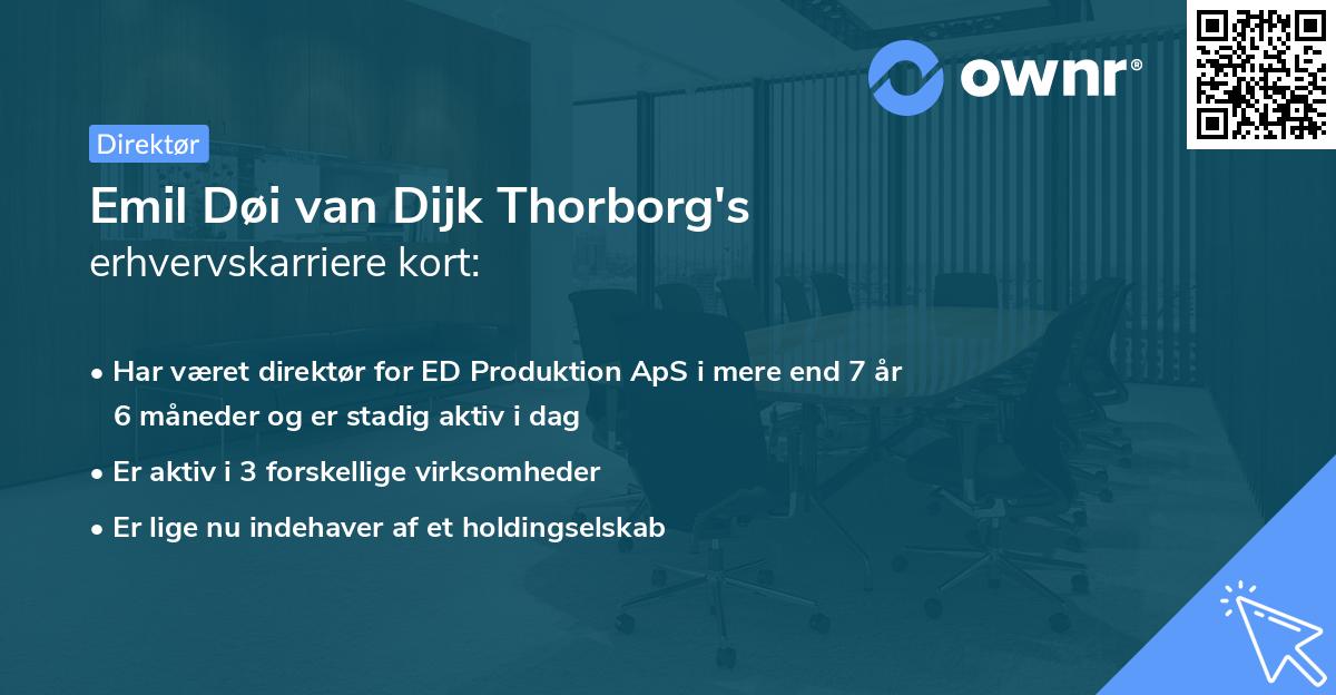 Emil Døi van Dijk Thorborg's erhvervskarriere kort