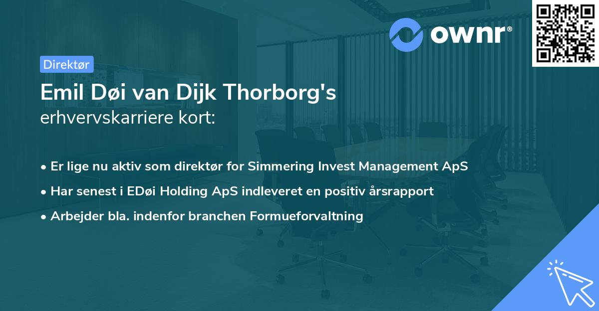 Emil Døi van Dijk Thorborg's erhvervskarriere kort