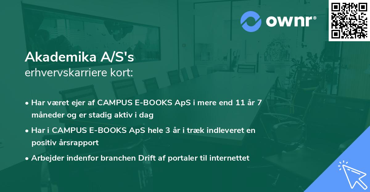 Akademika A/S's erhvervskarriere kort