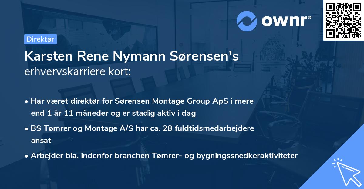 Karsten Rene Nymann Sørensen's erhvervskarriere kort
