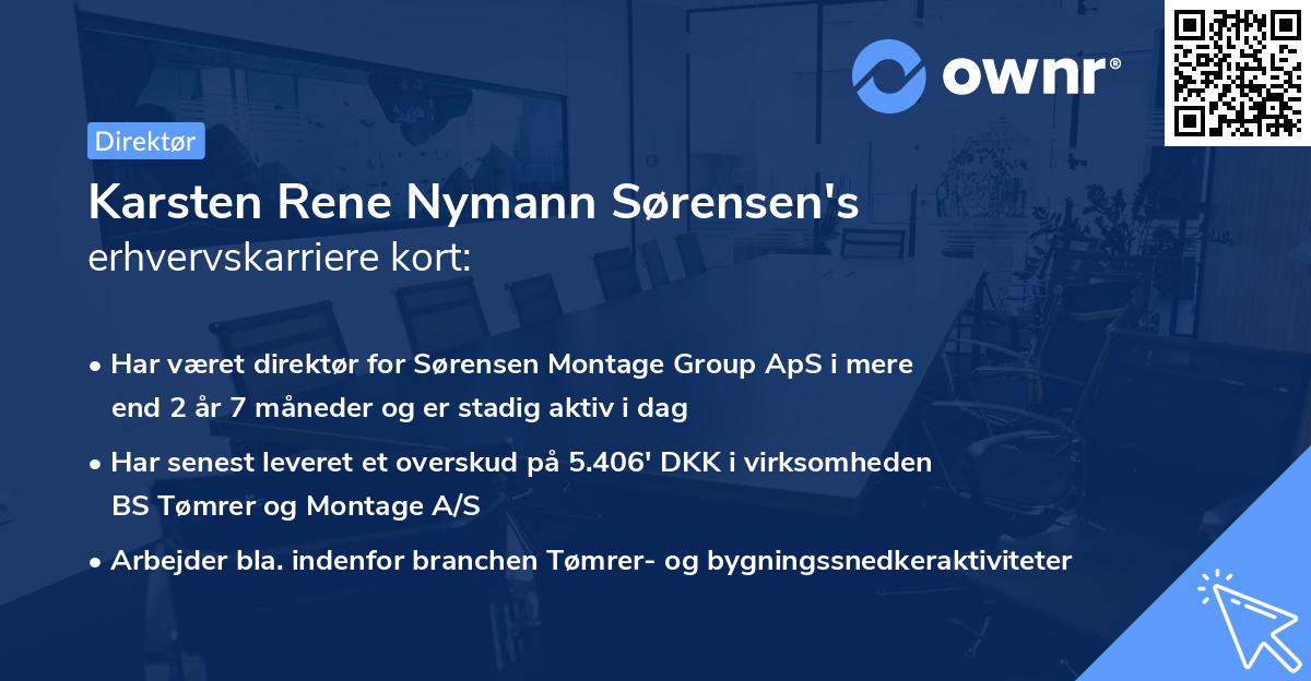 Karsten Rene Nymann Sørensen's erhvervskarriere kort