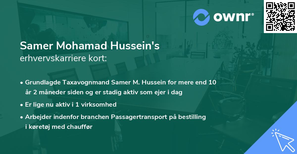 Samer Mohamad Hussein's erhvervskarriere kort