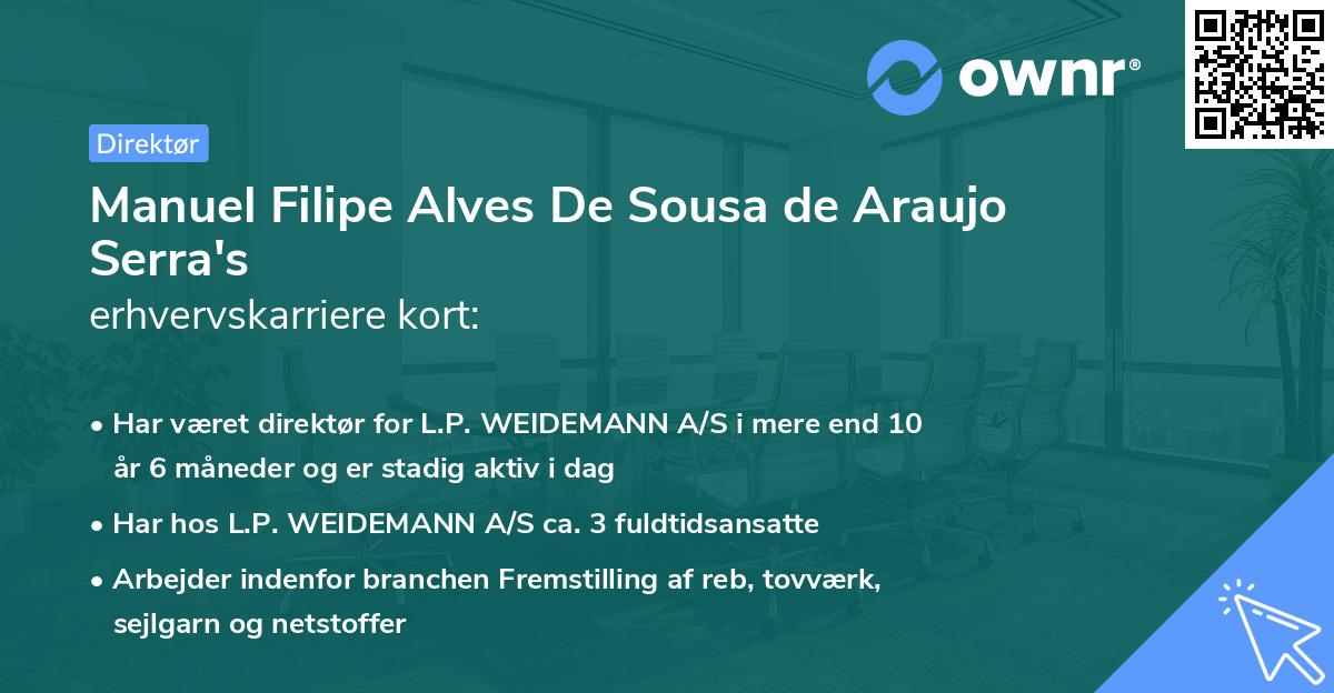 Manuel Filipe Alves De Sousa de Araujo Serra's erhvervskarriere kort