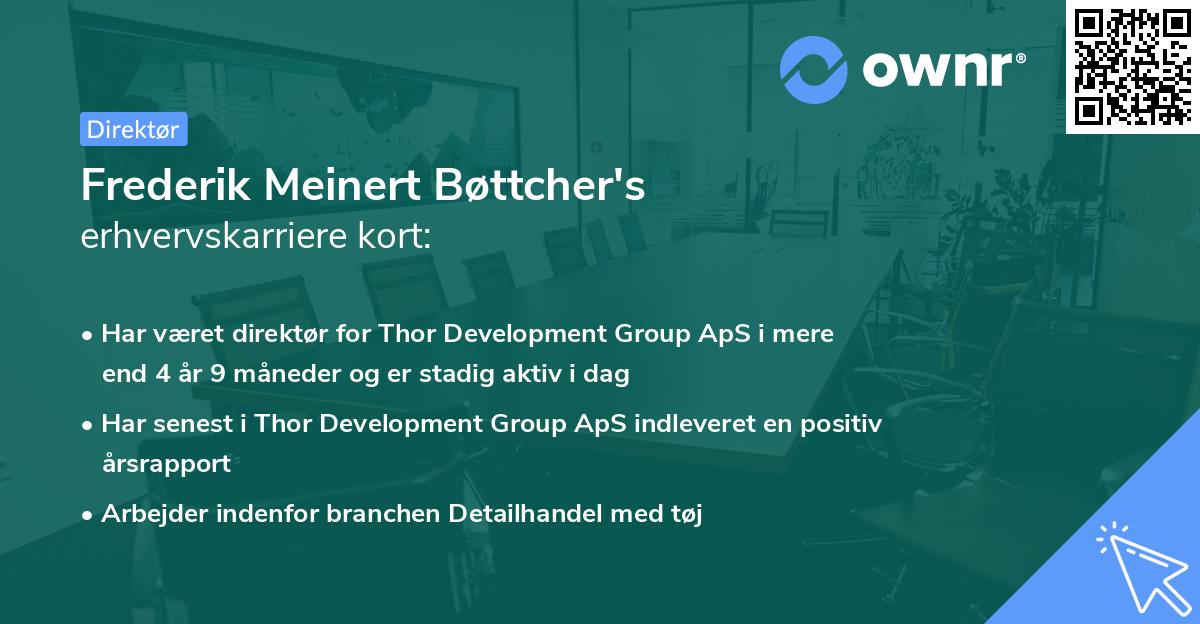 Frederik Meinert Bøttcher's erhvervskarriere kort