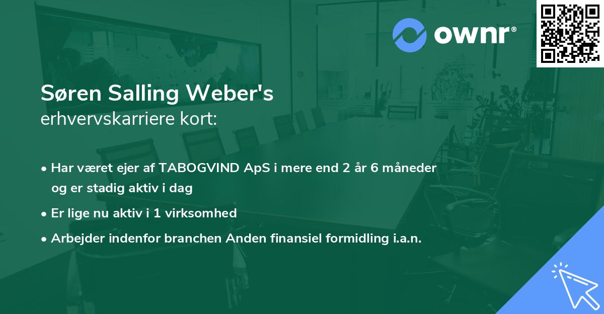 Søren Salling Weber's erhvervskarriere kort