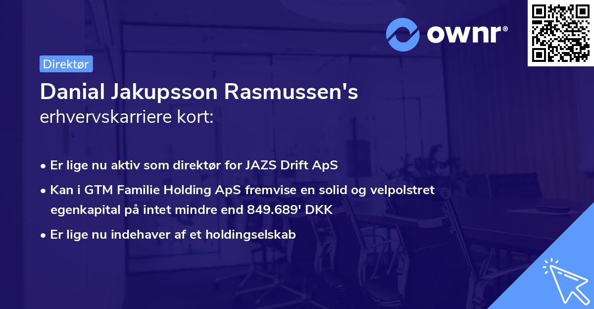 Danial Jakupsson Rasmussen's erhvervskarriere kort