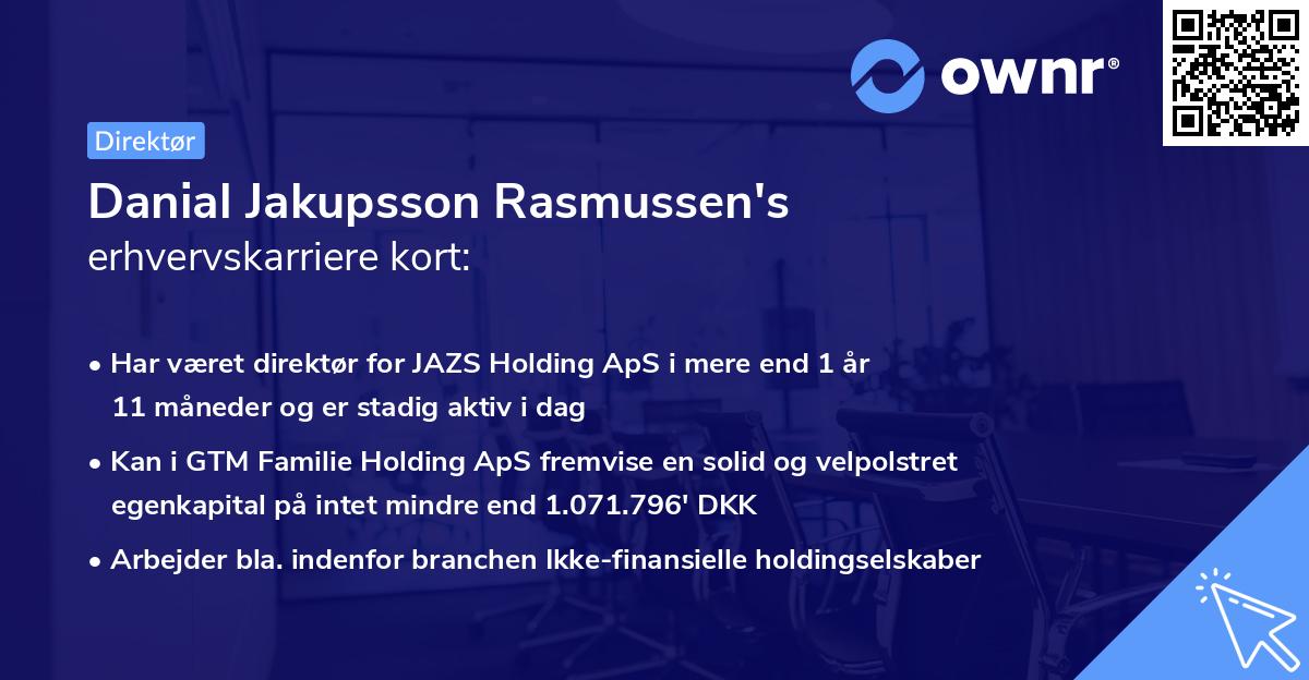 Danial Jakupsson Rasmussen's erhvervskarriere kort