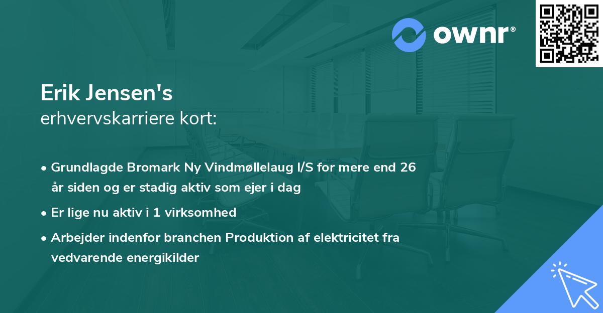 Erik Jensen's erhvervskarriere kort