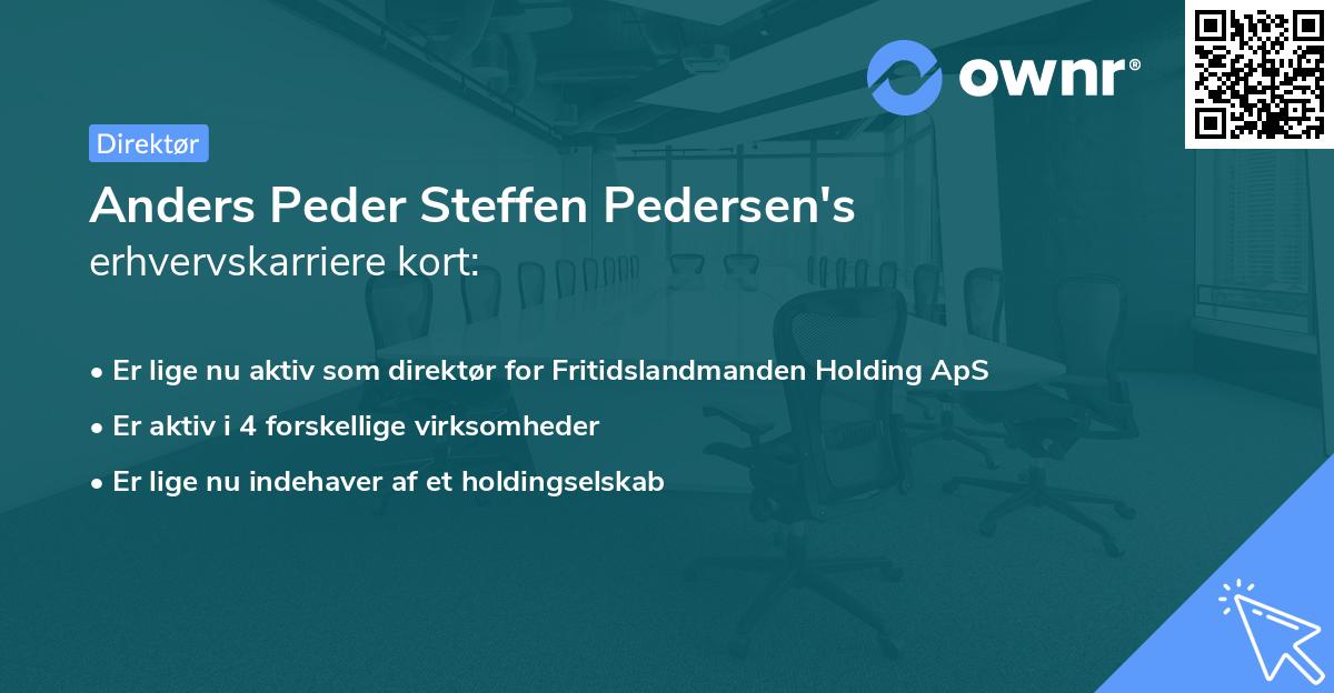 Anders Peder Steffen Pedersen's erhvervskarriere kort