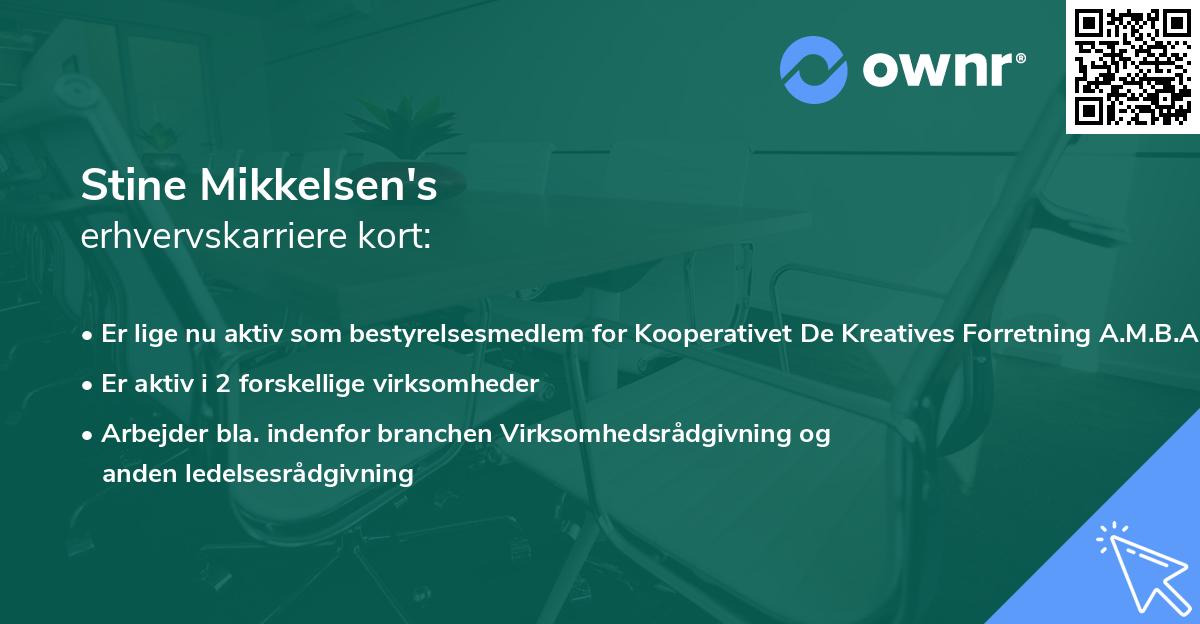 Stine Mikkelsen's erhvervskarriere kort