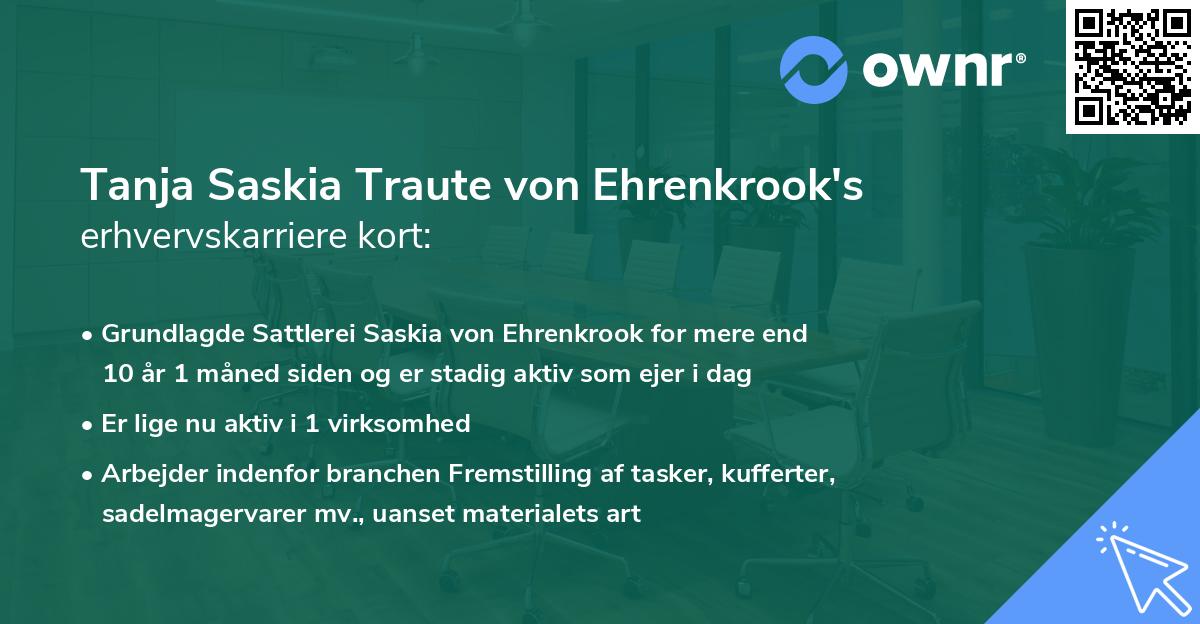 Tanja Saskia Traute von Ehrenkrook's erhvervskarriere kort