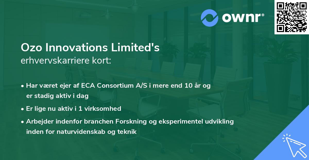 Ozo Innovations Limited's erhvervskarriere kort