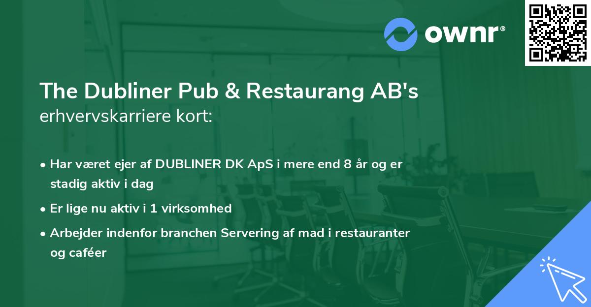 The Dubliner Pub & Restaurang AB's erhvervskarriere kort