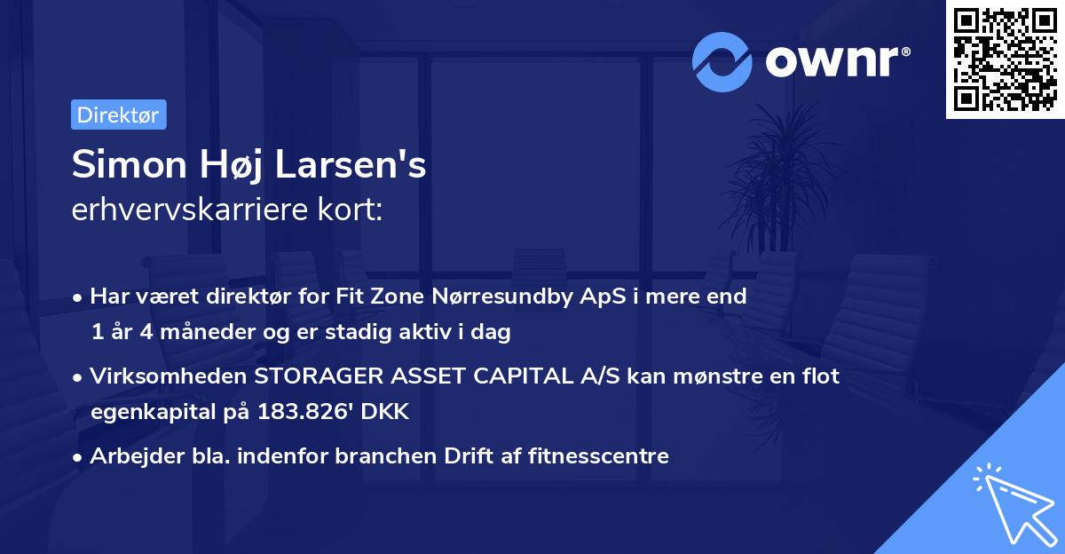 Simon Høj Larsen's erhvervskarriere kort