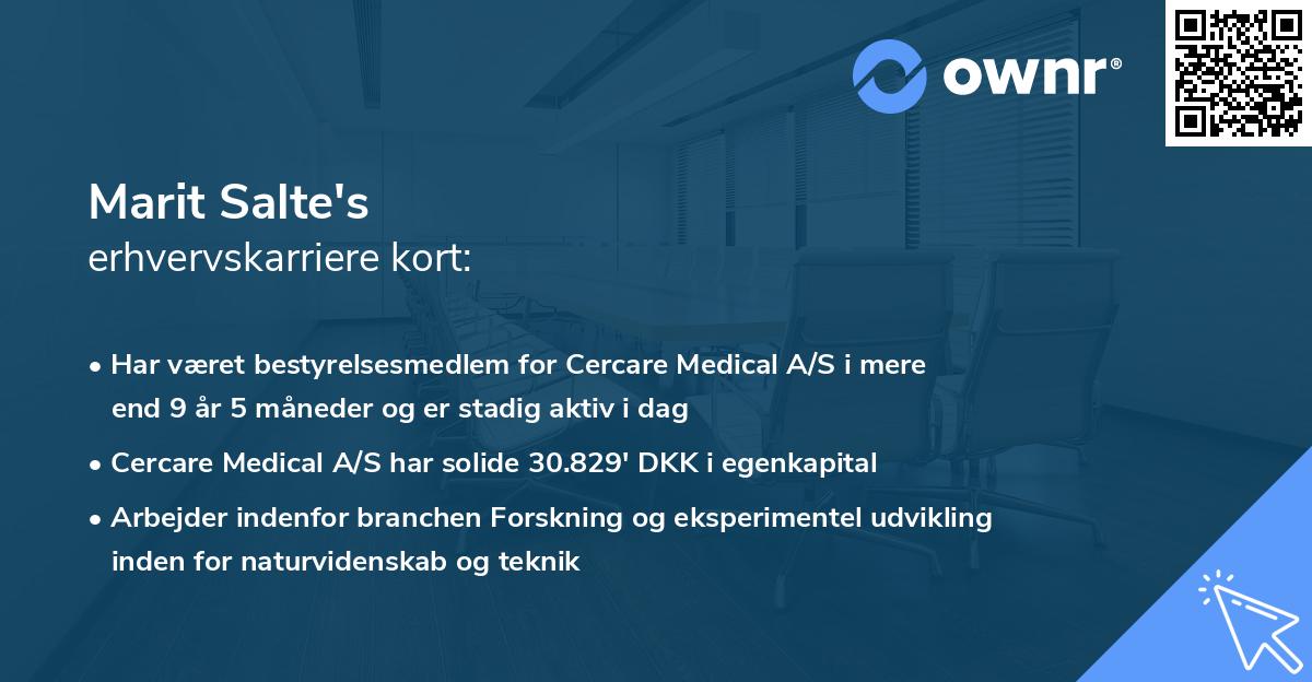 Marit Salte's erhvervskarriere kort