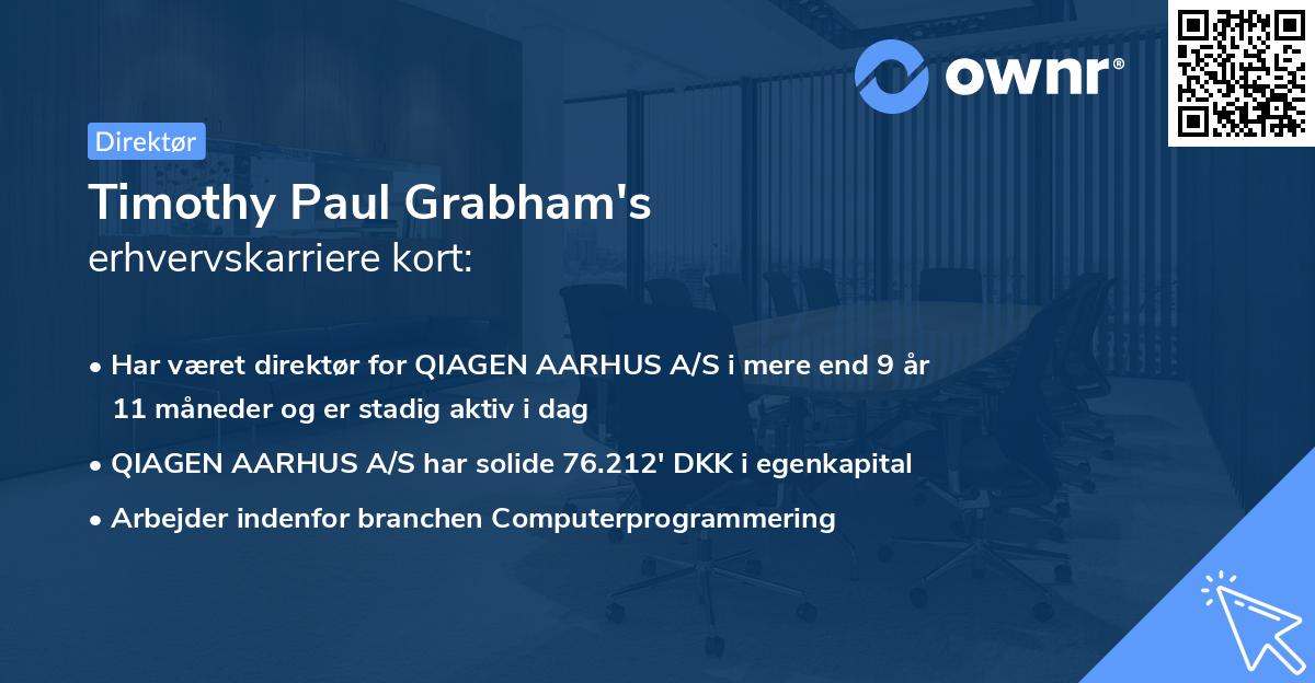 Timothy Paul Grabham's erhvervskarriere kort