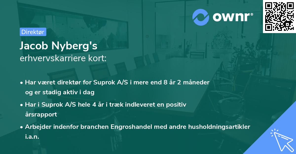 Jacob Nyberg's erhvervskarriere kort