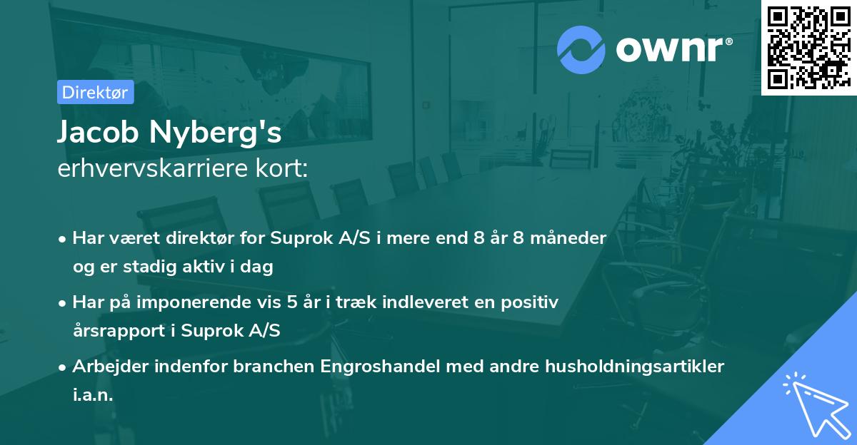 Jacob Nyberg's erhvervskarriere kort