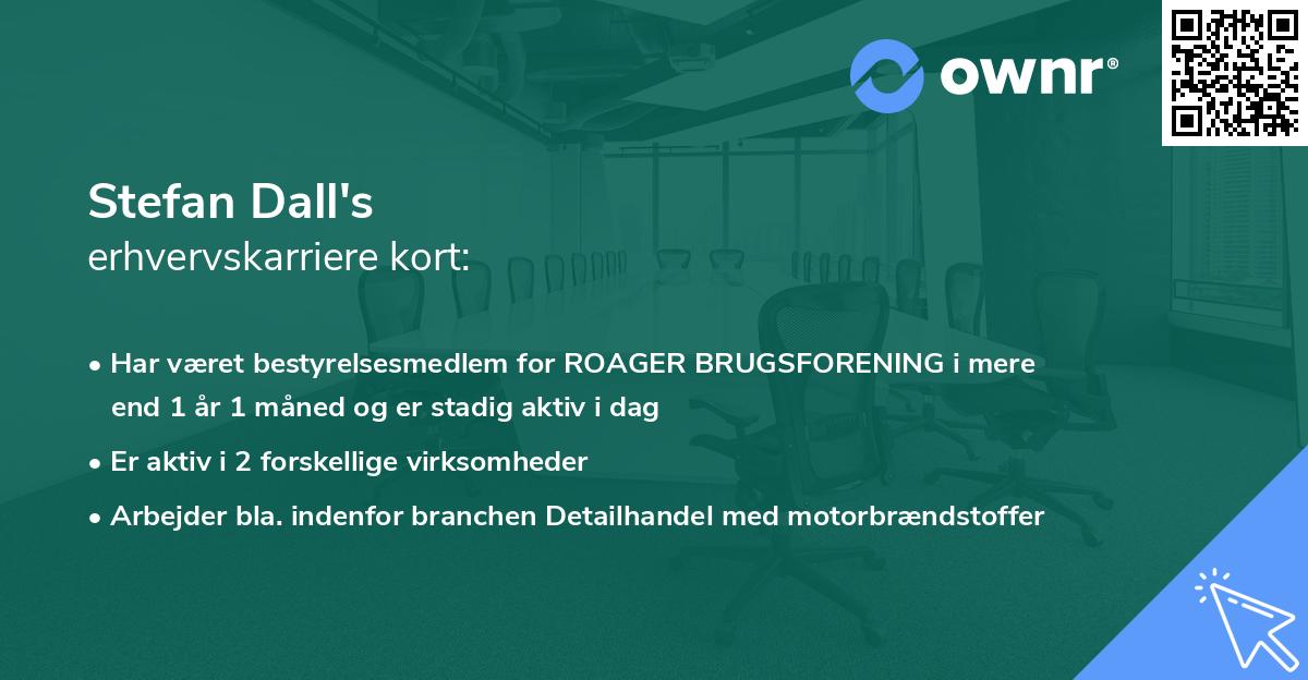 Stefan Dall's erhvervskarriere kort