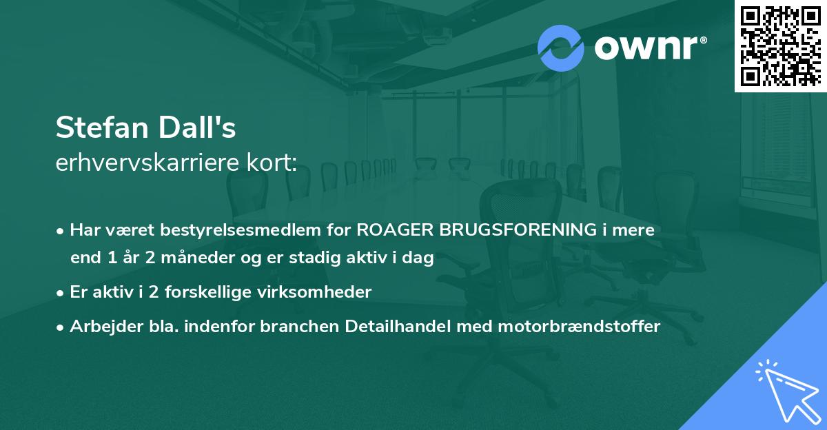 Stefan Dall's erhvervskarriere kort
