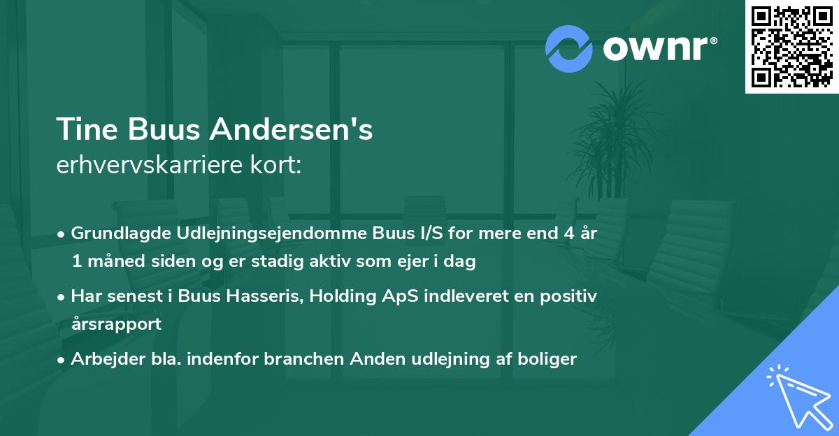 Tine Buus Andersen's erhvervskarriere kort