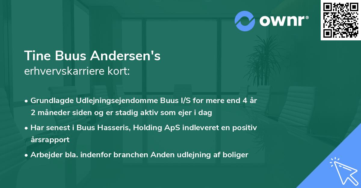 Tine Buus Andersen's erhvervskarriere kort