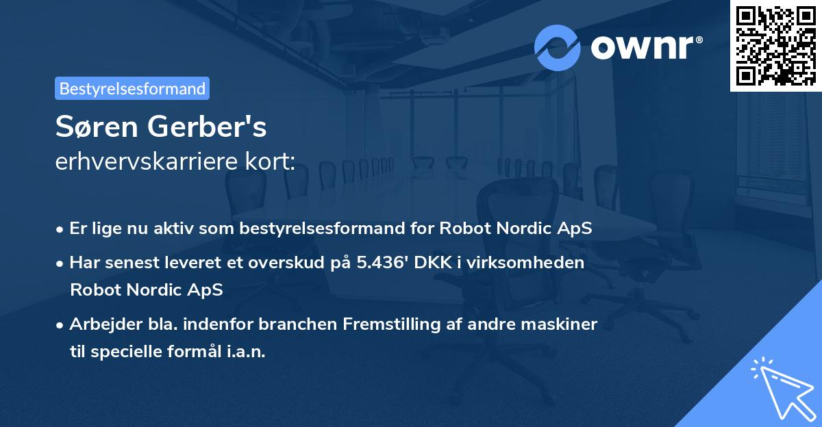 Søren Gerber's erhvervskarriere kort