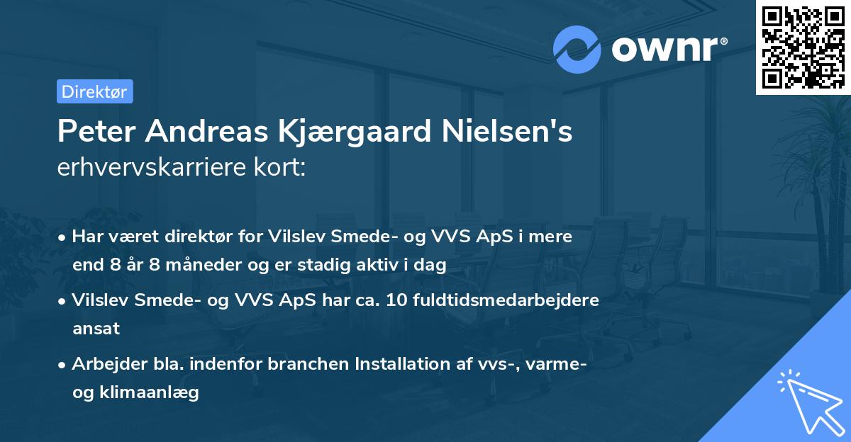 Peter Andreas Kjærgaard Nielsen's erhvervskarriere kort