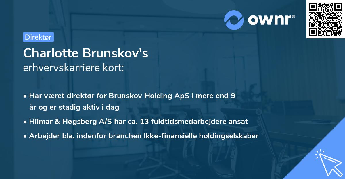 Charlotte Brunskov's erhvervskarriere kort
