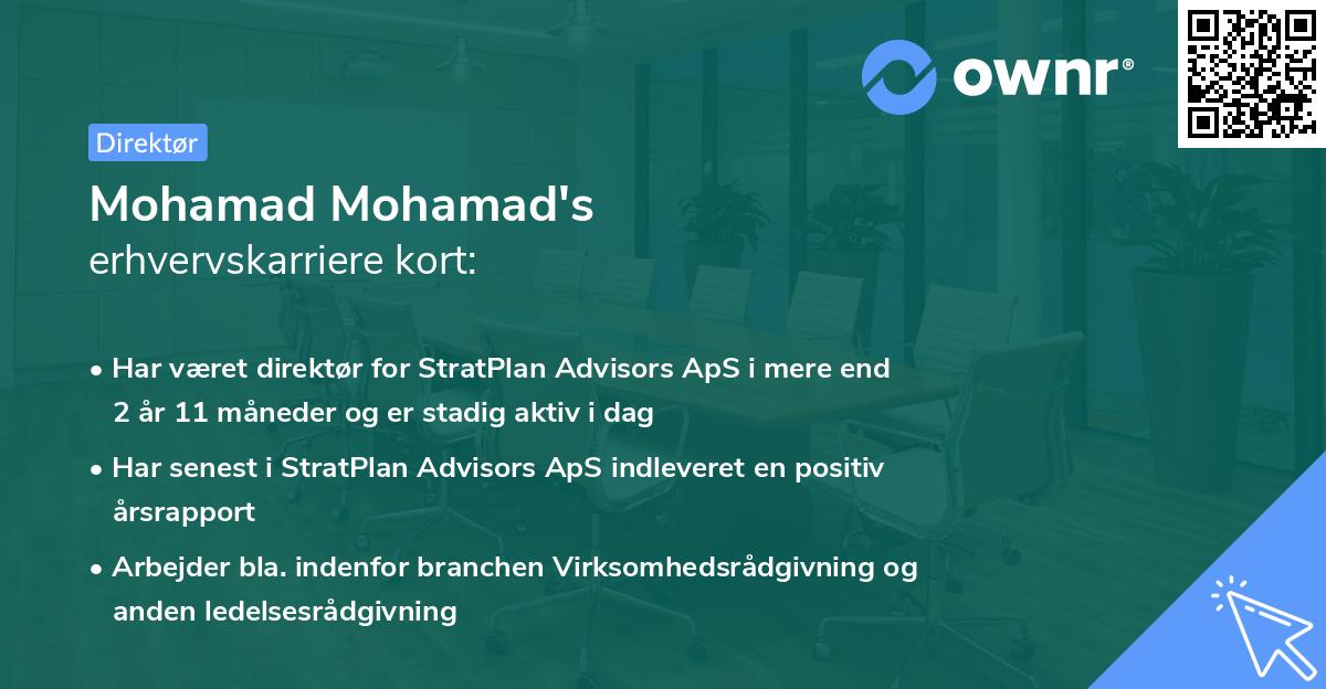 Mohamad Mohamad's erhvervskarriere kort