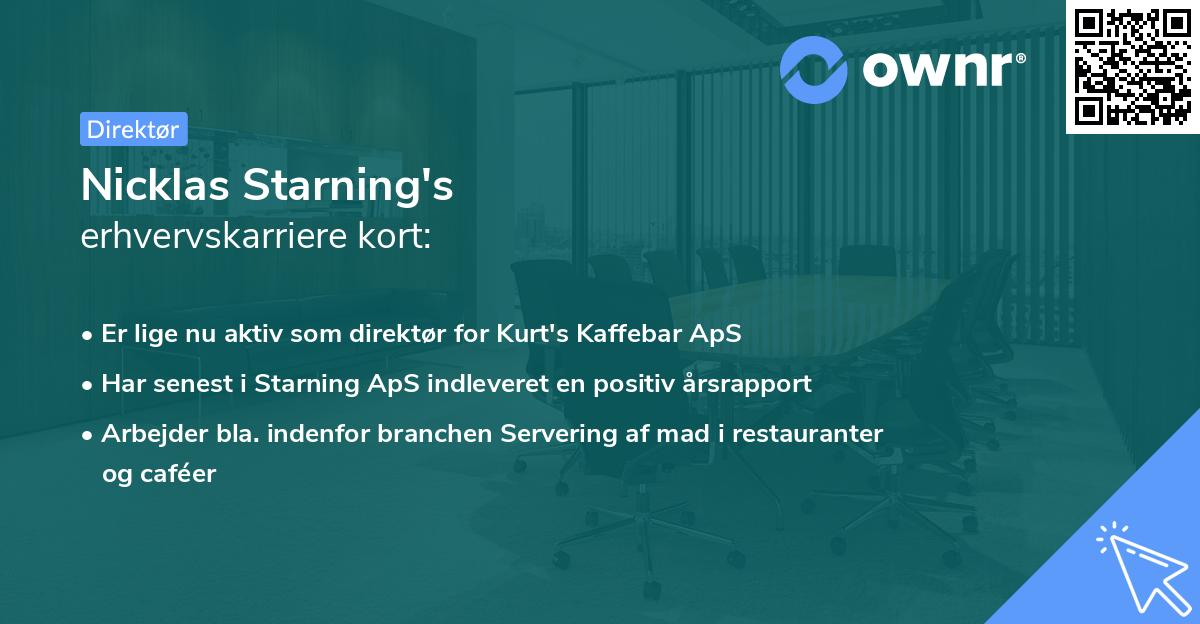 Nicklas Starning's erhvervskarriere kort