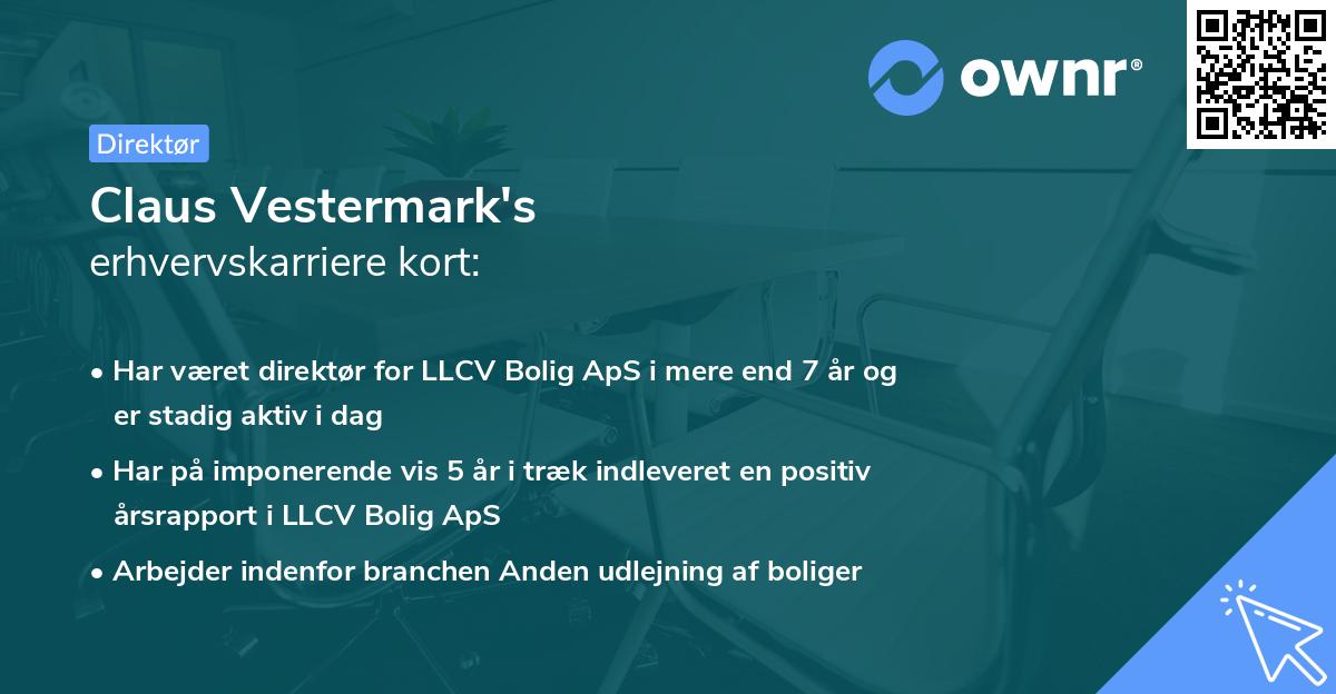 Claus Vestermark's erhvervskarriere kort