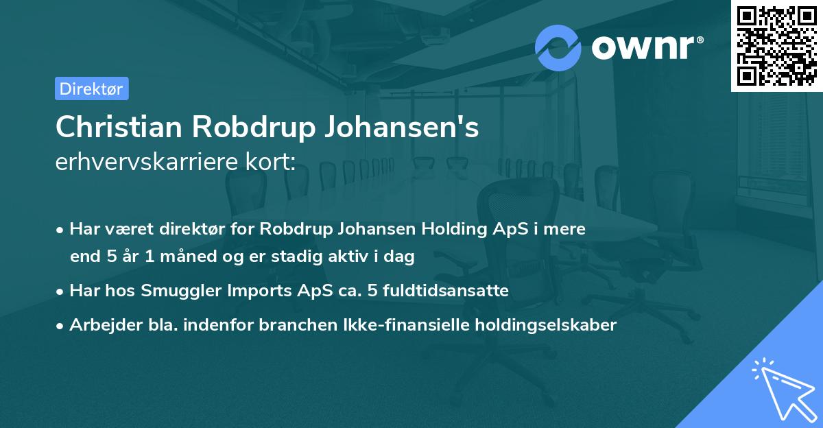 Christian Robdrup Johansen's erhvervskarriere kort