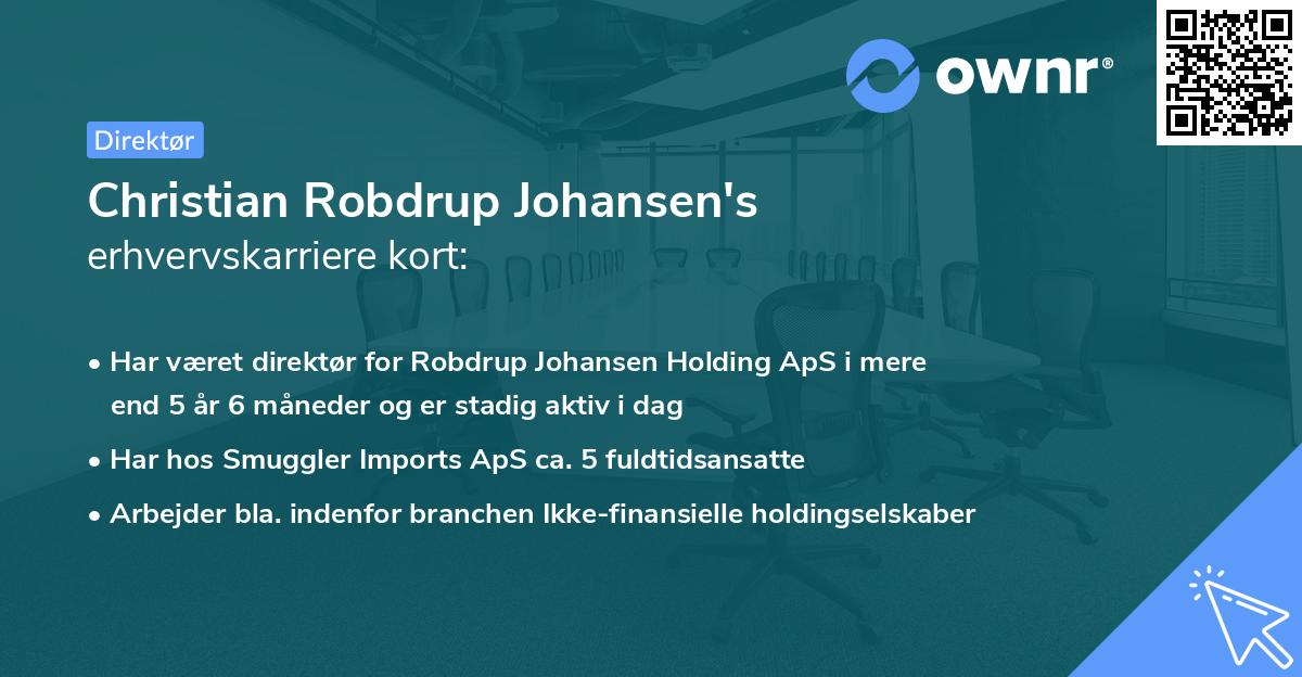 Christian Robdrup Johansen's erhvervskarriere kort