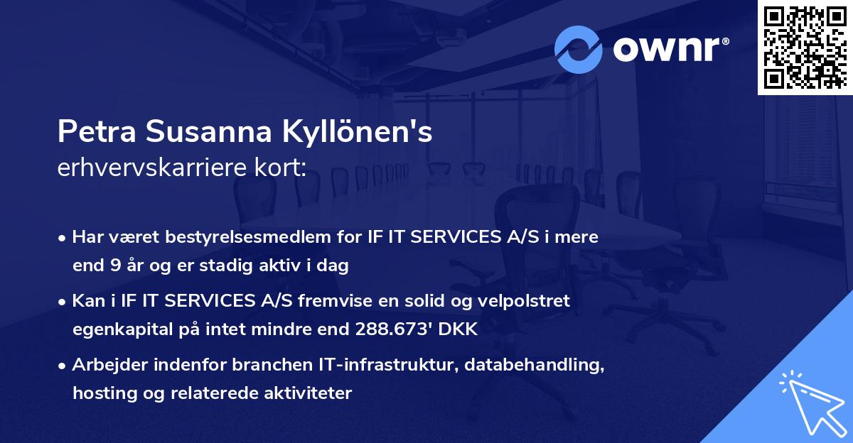 Petra Susanna Kyllönen's erhvervskarriere kort