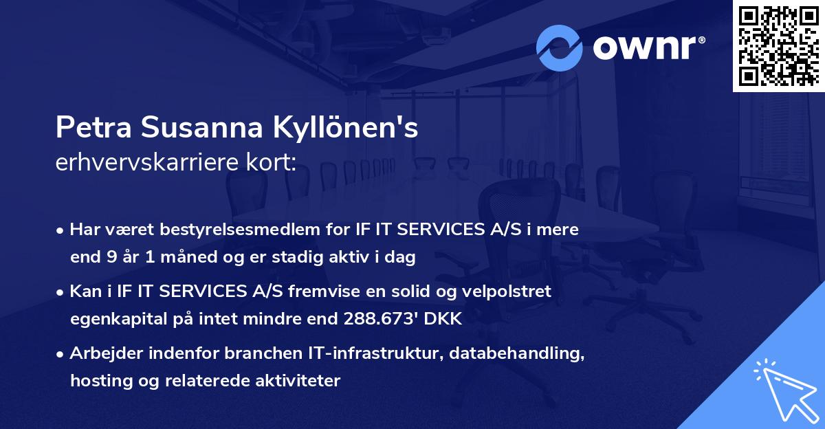Petra Susanna Kyllönen's erhvervskarriere kort
