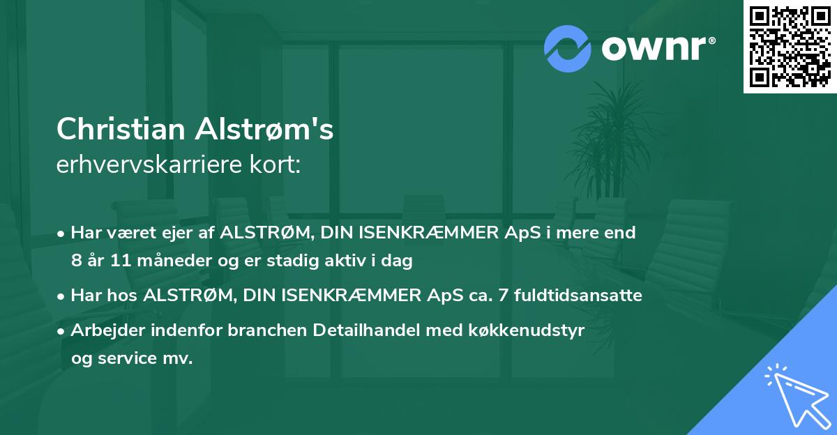 Christian Alstrøm's erhvervskarriere kort