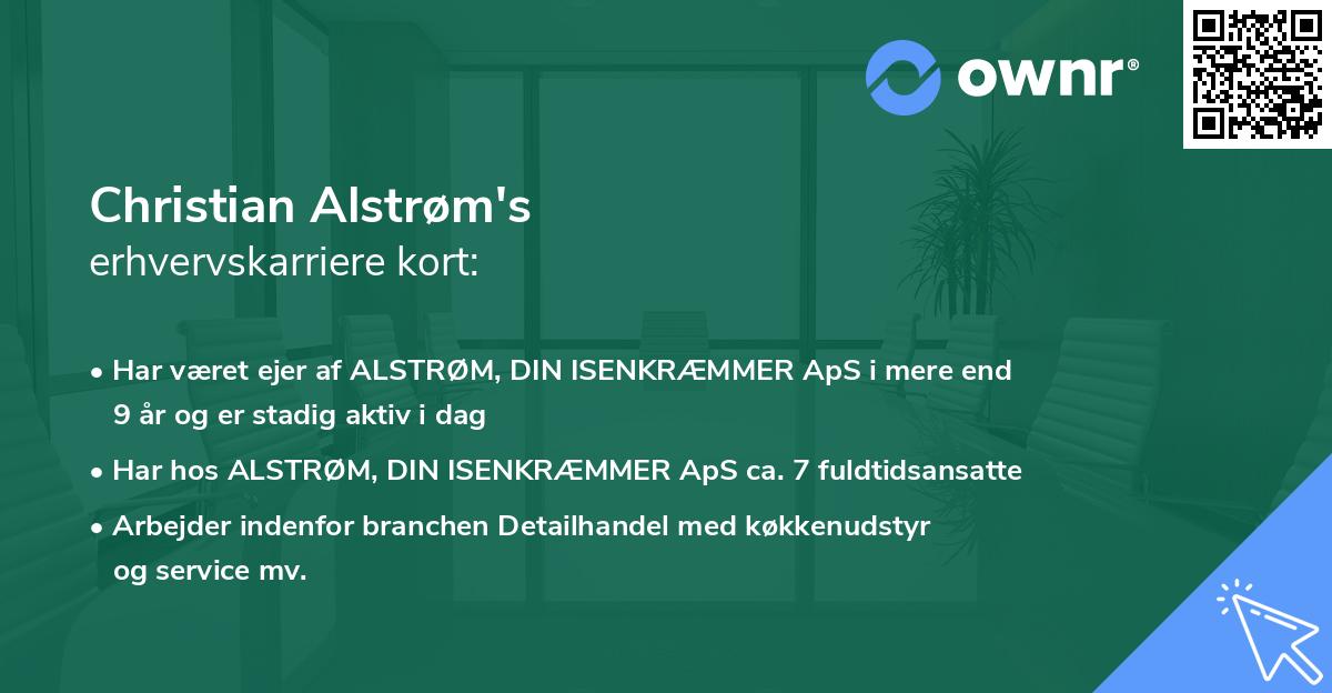 Christian Alstrøm's erhvervskarriere kort