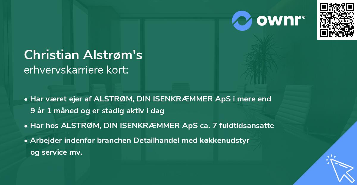 Christian Alstrøm's erhvervskarriere kort