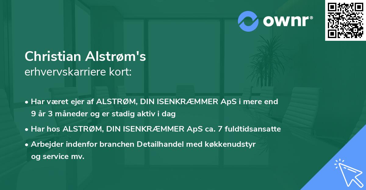 Christian Alstrøm's erhvervskarriere kort