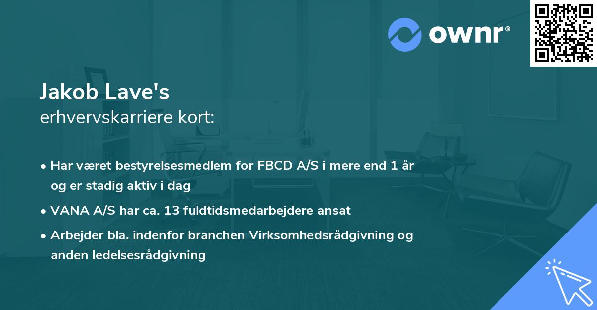 Jakob Lave's erhvervskarriere kort