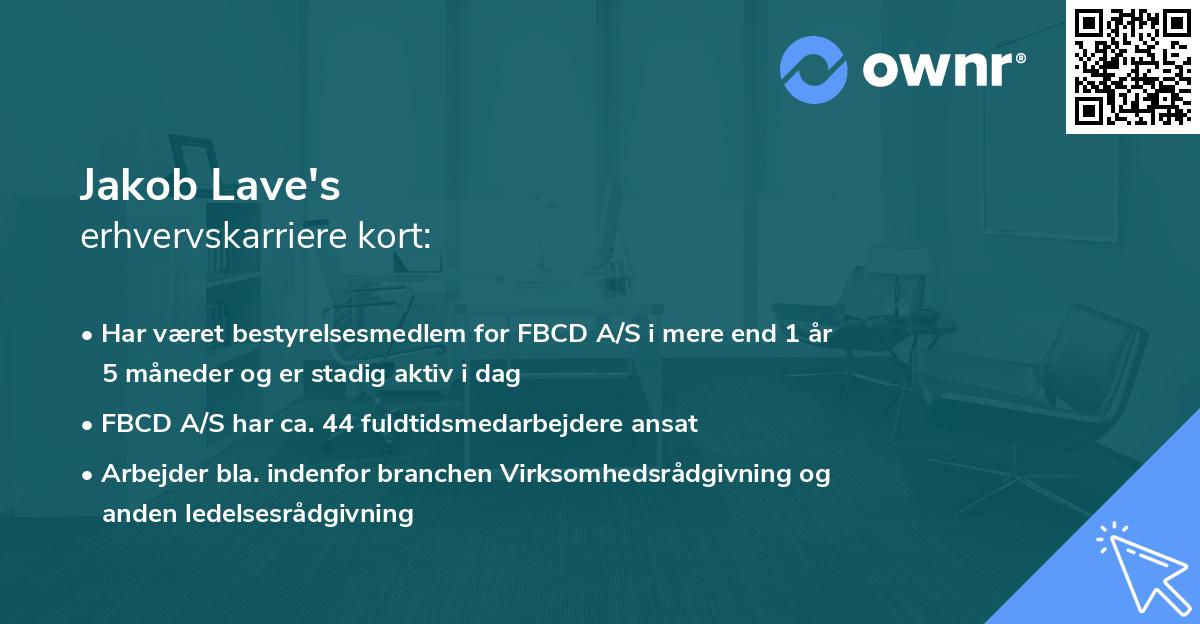 Jakob Lave's erhvervskarriere kort